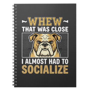 Caderno Espiral Buldogue Engraçado Socializar Cachorro