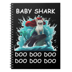 Caderno Espiral Buldogue Francês Doo Doo do Tubarão Bebê