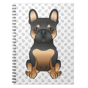 Caderno Espiral Buldogue Francês Negro E Bronzeado / Cachorro Fra