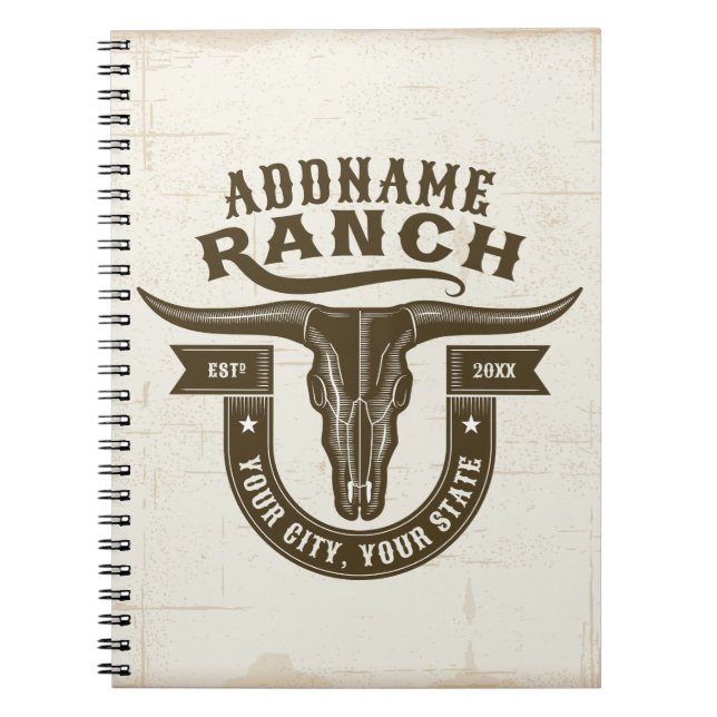 Caderno Espiral Bull Steer Skull Western Ranch (Frente)