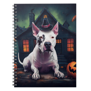 Caderno Espiral Bull Terrier Pumpkins Halloween Scary