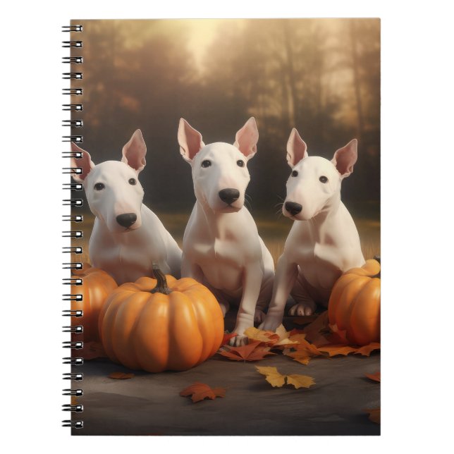 Caderno Espiral Bull Terrier Puppy Autumn Delight Pumpkin (Frente)