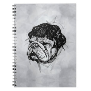 Caderno Espiral Bulldog Com Uma Peruca (Estilo 7) Arte Refinada