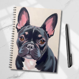 Caderno Espiral Bulldog Francês | Pintura de Cachorro Animal de Es