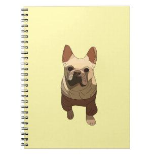Caderno Espiral Bulldog Francês, Roxo Lavanda