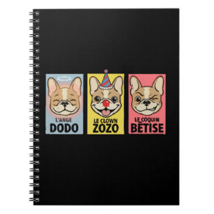 Caderno Espiral Bulldog Francês Três Humores 