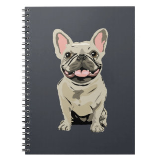 Caderno Espiral Bulldogue Francês Creme