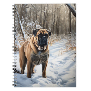 Caderno Espiral Bullmastiff Deixar Neve Natal