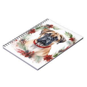 Caderno Espiral Bullmastiff Fúria Natal Festiva