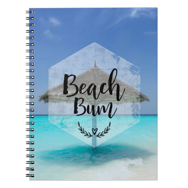 Caderno Espiral Bum de Praia com o Guarda-chuva de Praia Thatcher (Frente)