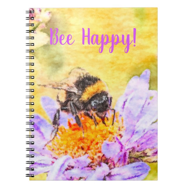 Caderno Espiral Bumblebee na Flor (Frente)