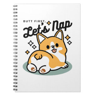 Caderno Espiral Bumbum Primeiro, Vamos Nap - Bumbum Corgi Cute