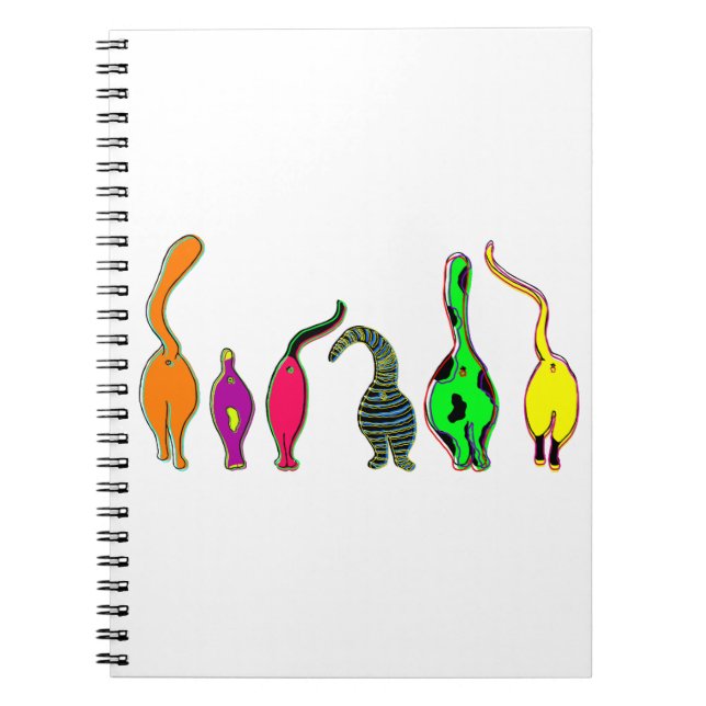 Caderno Espiral Bumbuns Coloridos de Gatos (Frente)