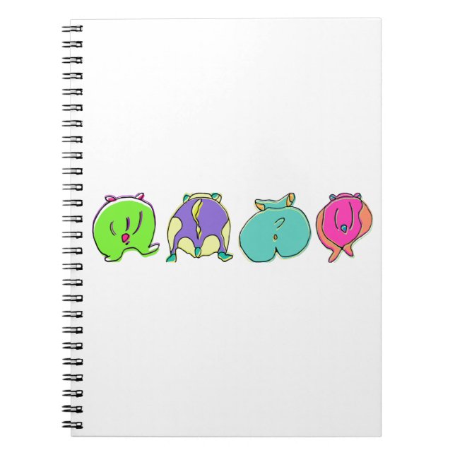 Caderno Espiral Bumbuns Coloridos de Hamster (Frente)