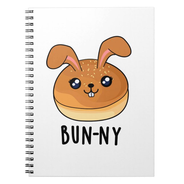 Caderno Espiral Bun-ny Bunny Engraçado Coelho Bun Piada (Frente)