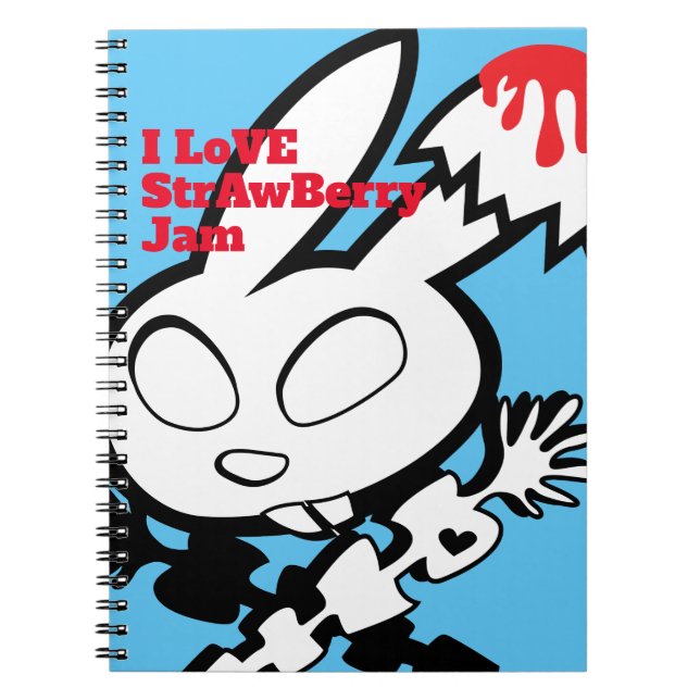 Caderno Espiral Bunny ama Strawberry Jam (Frente)