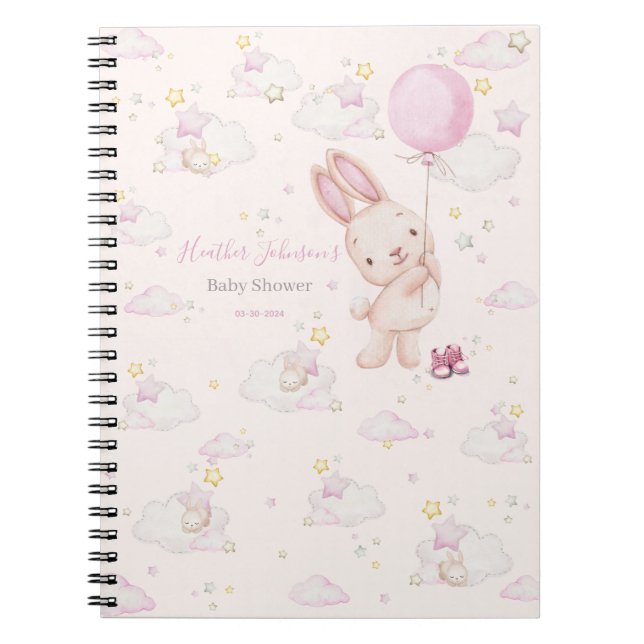 Caderno Espiral Bunny Chá de fraldas Girl (Frente)