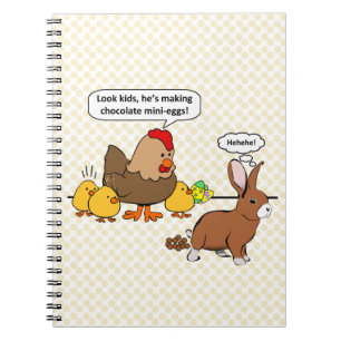 Caderno Espiral Bunny makes chocolate poop funny cartoon