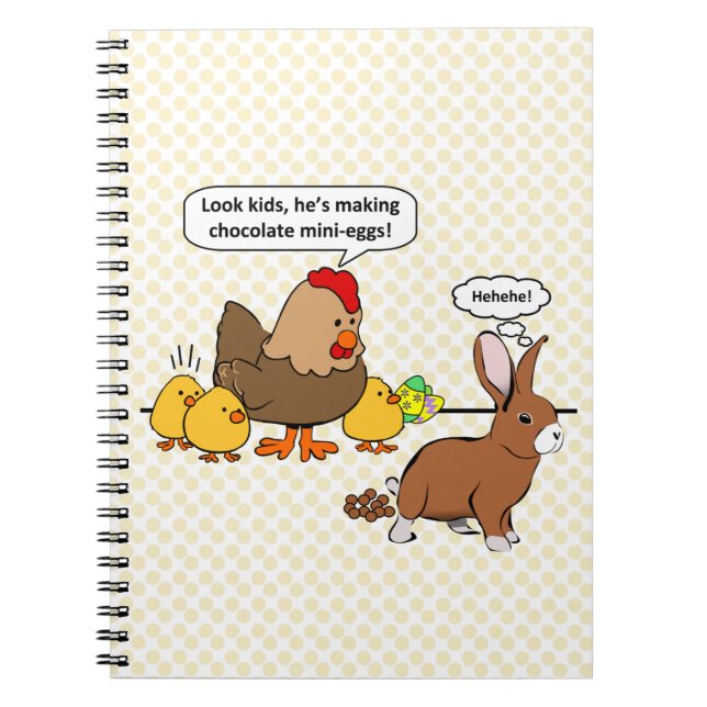 Caderno Espiral Bunny makes chocolate poop funny cartoon (Frente)