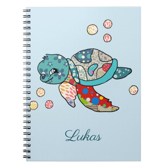 Caderno Espiral bunte Wasserschildkröte (Frente)