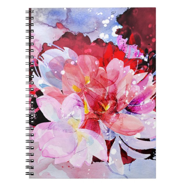 Caderno Espiral Buquê bonito das flores (Frente)