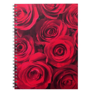Caderno Espiral Buquê da rosa vermelha da paixão