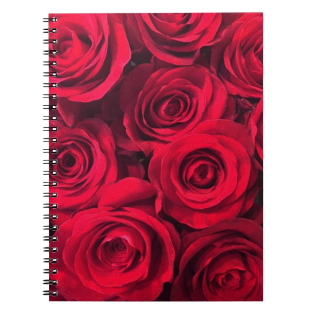 Caderno Espiral Buquê da rosa vermelha da paixão (Frente)