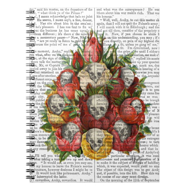 Caderno Espiral Buquê de crânios (Frente)