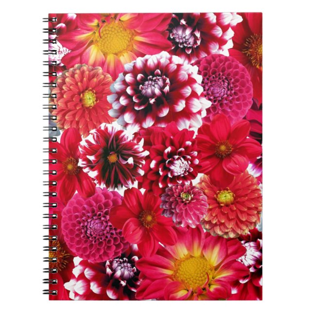 Caderno Espiral Buquê de Flor Vermelho (Frente)