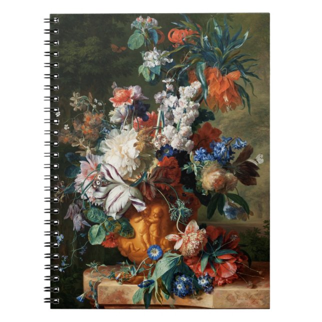 Caderno Espiral Buquê de Flores de Van Huysum (Frente)
