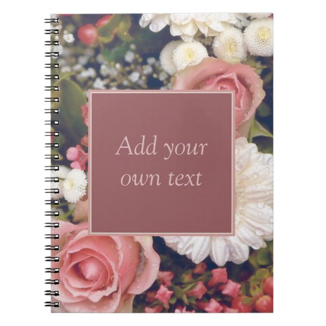 Caderno Espiral Buquê de Flores Românticas (Frente)