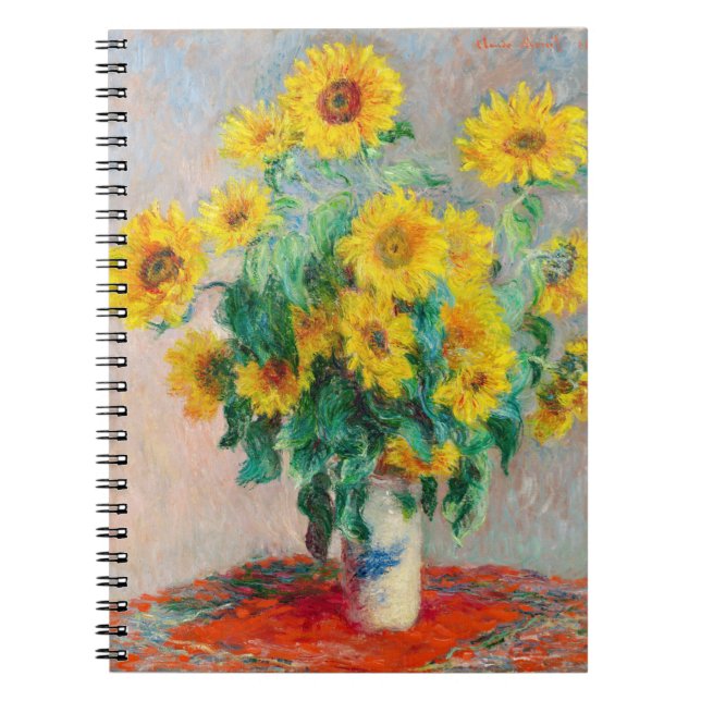 Caderno Espiral Buquê de Sunflower Claude Monet (Frente)