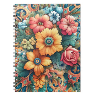 Caderno Espiral Buquê Deslumbrante de Flores