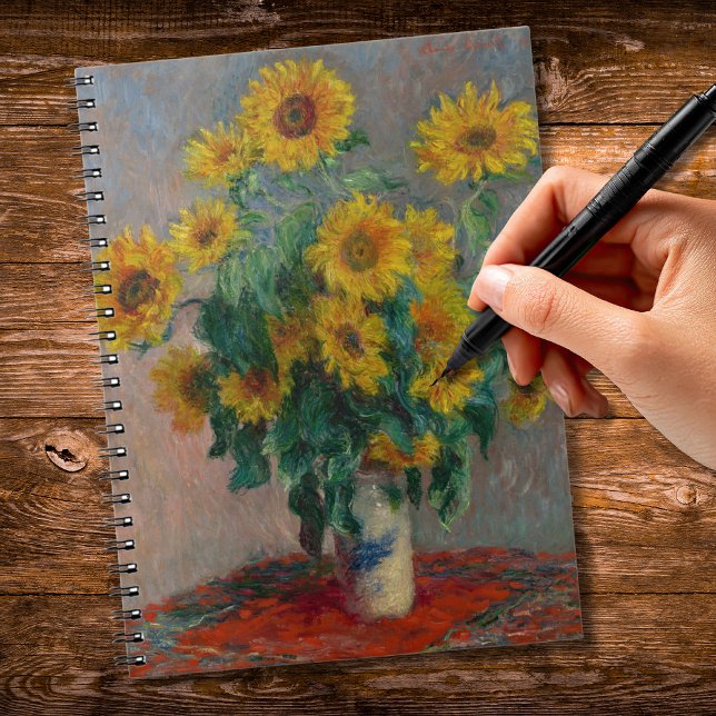 Caderno Espiral Buquê do Monet de Sunflower (Criador carregado)