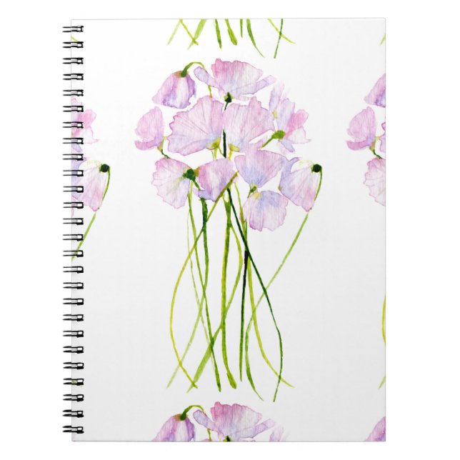 Caderno Espiral Buquê impermeável de flores aquáticas (Frente)