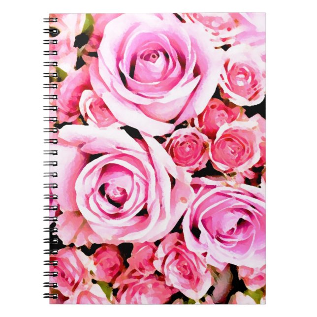 Caderno Espiral Buquê rosa rosa rosa (Frente)