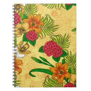 Caderno Espiral Buquê tropical