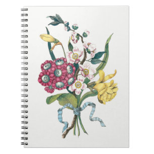 Caderno Espiral Buquê Vintage Colorida Watercolor Flower
