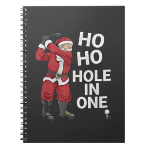 Caderno Espiral Buraco de Um Natal de Golfe Divertido Ho Ho 