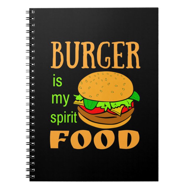 Caderno Espiral Burger é meu hambúrguer de comida espirituosa (Frente)