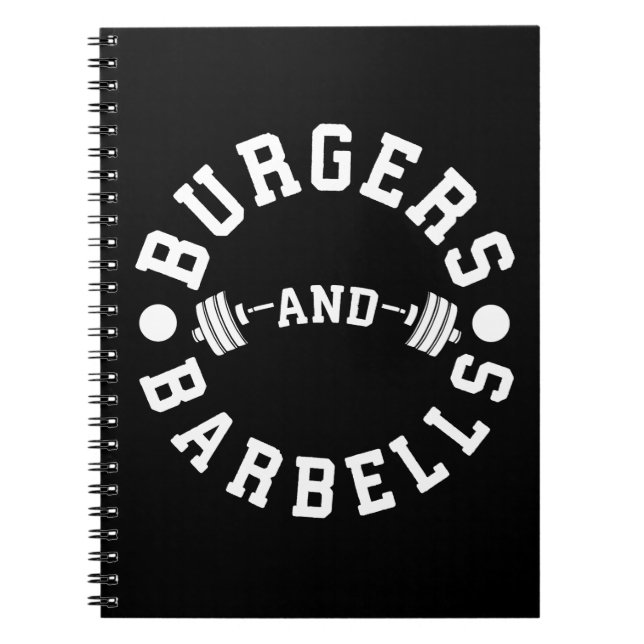 Caderno Espiral Burgers e Barbeldes - Motivação de Workout Engraça (Frente)