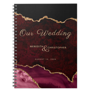Caderno Espiral Burgundy Dourada Glitter Agita Nosso Notebook De C