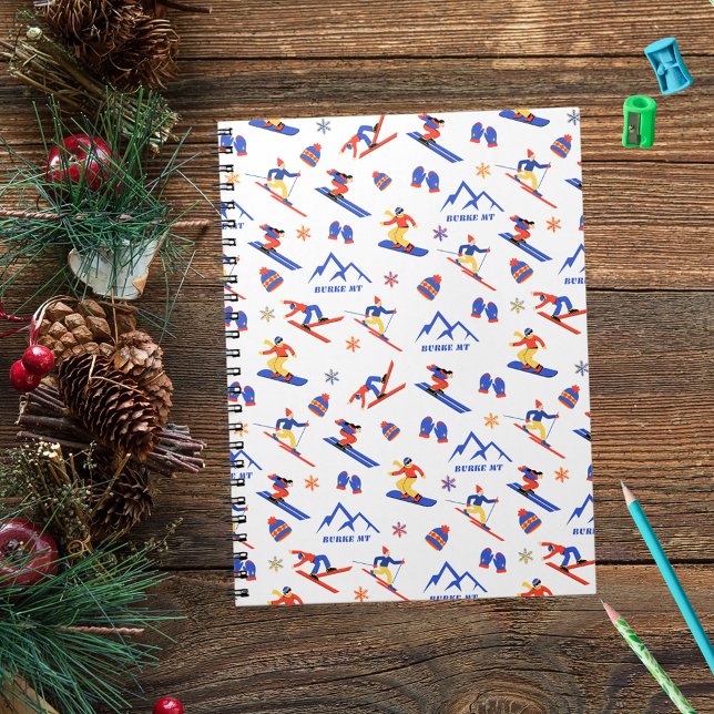 Caderno Espiral Burke Mountain Vermont Ski Snowboard Pattern (Criador carregado)