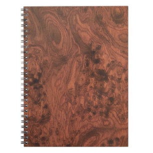 Caderno Espiral Burl Mahogany Wood Texture