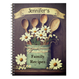 Caderno Espiral Burlap e Daisies