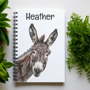 Caderno Espiral Burro de Aquarela Espiando Personalizado