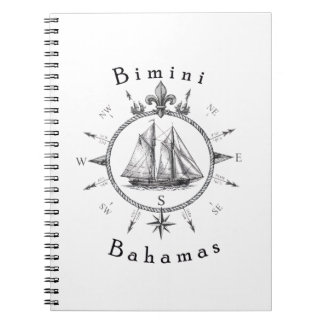Caderno Espiral Bússola Náutica de Cruzeiro de Bimini Bahamas à Ve
