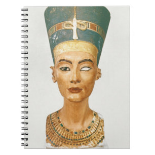 Caderno Espiral Busto da rainha Nefertiti, vista dianteira, do