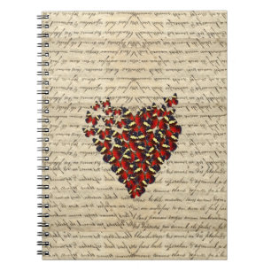 Caderno Espiral Butterfies românticos do vintage