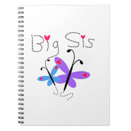 Caderno Espiral Butterflies Big Sis Gifts